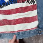 Vintage Harley Davidson biker blues denim vest American flag back piece Blue Size M Photo 6