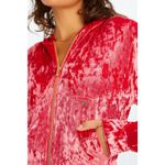Fabletics NEW Crushed Velour Zip Up Hoodie Strawberry Red Women's Size S $85 Photo 2