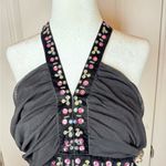 Seven7 Y2K Vintage Fairycore Goth Boho Top 14/16 Velvet Sequin Halter Whimsigoth Photo 1