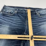Silver Jeans Co Womens Size 18 Blue Aiko Mid Capri Dark Wash Distressed Denim Photo 8