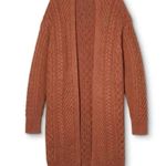 Nili Lotan X Target Cableknit Longline Cardigan Sweater Wool Blend Chunky Brown Size L Photo 0