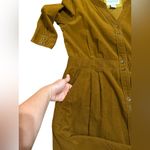 Bob Timberlake Dark Camel Brown Corduroy Button Front Dress 14 Fall Transition Photo 4