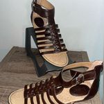 BOC Vegan Gladiator Kirra Faux Leather Strappy Sandal Brown Buckle Women’s Sz 9 Photo 0