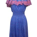 Lilly Pulitzer NWT Off Shoulder Smocked Flutter Fiesta Dress Blue Kalama Size S Photo 3
