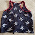 Alternative  Dark Blue with White Stars Tie Tank Top Photo 5
