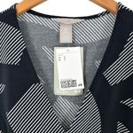 H&M NEW/NWT Black White Striped Jersey Short Sleeve Wrap Dress Size Small Photo 2