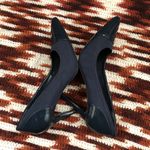 Nine West Navy Blue Genuine Leather Patchwork Cap Pointed Toe Stiletto 3.5” Heels Pumps Office Siren Photo 3