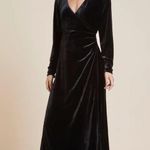 Olivia Von Halle x Disney Maleficent Shillingford Velvet Wrap Maxi Dress Size S‎ Black Photo 0