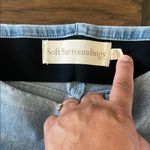 Soft Surroundings Blue Ankle Cropped Jeans with Decorative Hem Photo 1