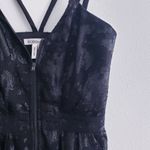 BCBGeneration Shimmer Burnout Sheer Strappy Jumpsuit Black Whimsigoth Witchy Photo 3