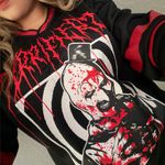 Handmade Black and Red Graphic Terrifier Art The Clown Jersey Photo 1