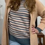 Mustard Seed Long Sleeve Striped Multi Knit Turtleneck Sweater - Gray/Pink Small Photo 7