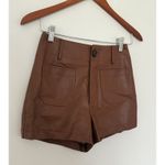 Maeve NWT Anthropologie  Colette Brown Faux Leather Shorts Minimalist Luxe Sz 26 Photo 3