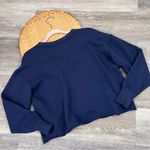 Aerie  navy blue lace up‎ boxy semi cropped sweatshirt Photo 1