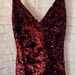 Salty Crushed Deep Red burgundy Sequin Mini Dress Photo 3