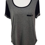 Gray and Black T-shirt Size Medium Nicole Miller Gray Tee Photo 0
