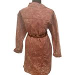 Thrill Jeans Women’s Burgundy Acid Washed Denim Long Jacket/Dress, Size Large Red Photo 3
