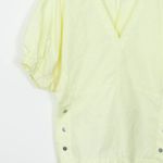 3.1 Phillip Lim Yellow Short Sleeve V Neck Puff Sleeve Poplin Top Womens Size 10 Photo 2
