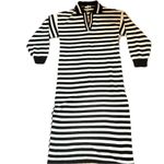 Blu Pepper Black and White Striped Collared Long Sleeve Sweater Dress Medium Photo 1