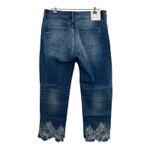 Desigual ‎ Boho Embroidered Crystal Embellished Straight Leg Jean US 4 New Photo 6