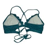 Teal Floral Bikini Top Size Medium Blue Photo 2