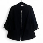 Belle by Kim Gravel Jacket Sz 1XL NWOT Tassel Sleeves Front Zipper Stretchy Photo 0