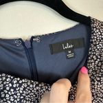 Lulus | Navy and White Animal Print Long Sleeve Tiered Skirt Dress Size Medium Photo 2