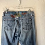 Vigoss  USA Y2k Jeans 7/8 Bootcut Flare Blue Denim Embroidered Low Rise Pants Photo 2