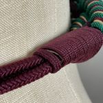 Vintage Cord Belt Twisted Braided Stretch Women Green Wine Gold 70s 80s Dramatic Photo 10