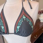 Xhilaration Bikini Top Embroidered Floral Gray Photo 2