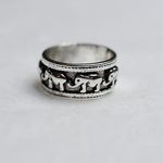 Source Unknown Tribal Elephant Boho Chunky Silver Tone Size 7 Unisex Ring Photo 1