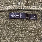 Olive Green Nikka K Chenille Knit V Neck Drawstring Hooded Crop Pullover Hoodie Size M Photo 3