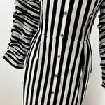 Anna October Off the Shoulder Stripe Dress Black White Midi Ruffle Sleeves Size undefined Photo 4
