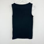 Madewell NEW  Sleeveless Boatneck Side Slit Tee Top Black Minimalist Cotton XS Photo 6