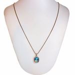 David Yurman  Noblesse Blue Topaz 14k + 925 Sterling Silver Pendant Necklace Photo 0