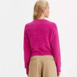 Levi's NWT Cat Cardigan Sweater Fuzzy Color: Festival Fuchsia - Pink XL Photo 1