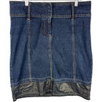 Bisou Bisou Y2K Jean Skirt Gold Shimmer Knee Length Cotton 10 Photo 0