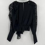 LPA Cara Embellished Sequin Blouse Top Black Long Sleeves Women’s Size Small Photo 6