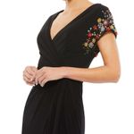 Mac Duggal EMBELLISHED SLEEVE JERSEY WRAP GOWN size 6 (S) Photo 2