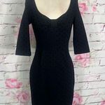 Kate Spade  black velvet dot bow neckline ponte 3/4 sleeve sheath dress Photo 0
