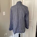Caslon  Blue Linen Open Long Sleeve Coat / Top Photo 4