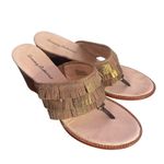 Tommy Bahama  Melita Bronze Wedge Sandals Size 9.5 Fringe Leather‎ Metallic Photo 8