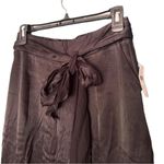 Anthropologie NWT  | Black Satin Tapered Leg Paper Bag Pants | 4 Photo 2