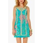 Lilly Pulitzer  MacFarlane‎ Gold Lace Multi Lilly Lounge sz 6 Shift Dress $198 Photo 1