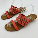 Koolaburra by Ugg  Coral Orange Die Cut Cork Mini Wedge Sandals Women’s Size 9 Photo 4