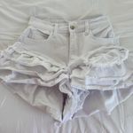Boutique White Ruffle Jean Shorts  Photo 0