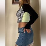 Nordstrom Custom made patchwork long sleeve crop top Photo 1