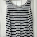 Apt. 9 EUC  women’s gray black striped stretch tank top‎ shirt summer spring Photo 0
