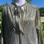 Sabina Musayev Anthropologie Eugine Shirt Dress Metallic Pleated size small Photo 10