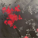 Handmade Vintage Silk Damask Floral Crop Kimono Jacket Black Red Asian One Size Photo 3